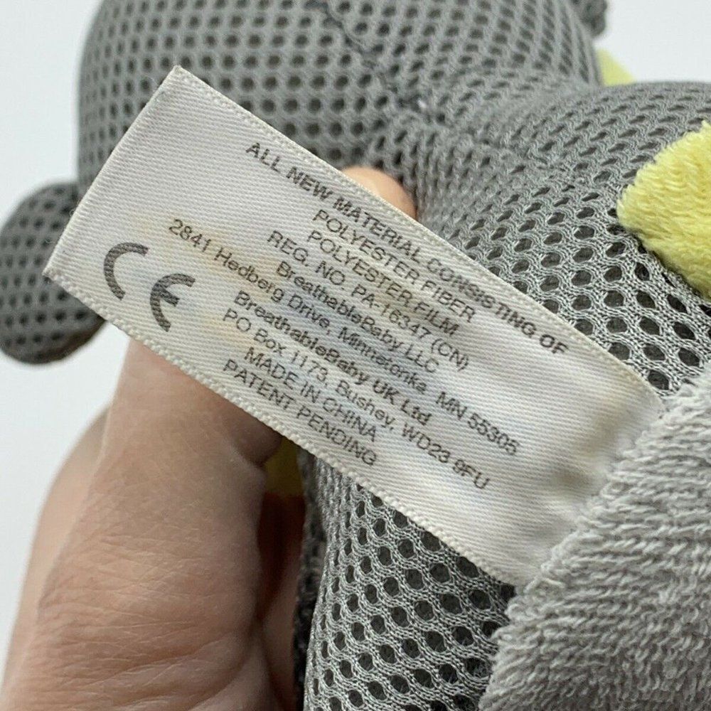 Breathable Baby Rattle Monkey Grey Mesh Plush - Picture 8 of 8